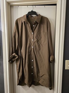 Amazon Brown Mini Shirt Dress